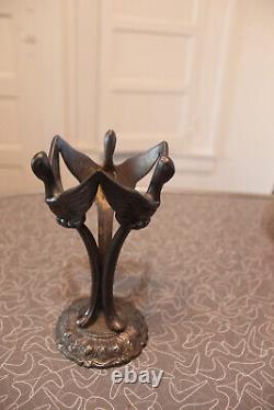 Trevor Askin styled Bronze Art Nouveau curvilinear sculpture winged birds