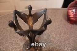 Trevor Askin styled Bronze Art Nouveau curvilinear sculpture winged birds