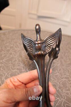 Trevor Askin styled Bronze Art Nouveau curvilinear sculpture winged birds