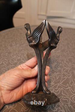 Trevor Askin styled Bronze Art Nouveau curvilinear sculpture winged birds
