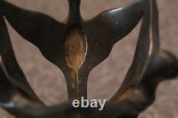 Trevor Askin styled Bronze Art Nouveau curvilinear sculpture winged birds