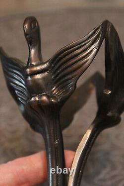 Trevor Askin styled Bronze Art Nouveau curvilinear sculpture winged birds