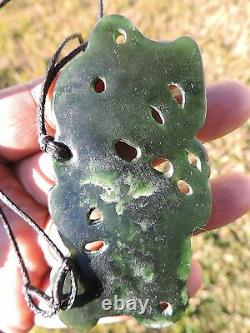 UNIQUE ANCIENT DESIGN Dark MANAIA Greenstone Pounamu Jade Art Piece ALAN BROWN