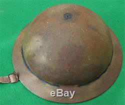 UNUSUAL New Zealand Army STEEL HELMET Made & Worn ONLY in The Pacific WW2 era