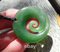 Unique Gem Nz Pounamu Greenstone Flawless Kahuranhgi Jade Maori Spiral Koru