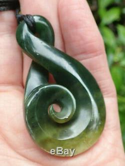 Unique Nz Pounamu Greenstone Arahura Flower Jade Maori Koru Eternity Twist