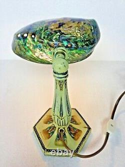 Unique Polished New Zealand Paua Shell Lamp Decorated Moe Bridges Base, Aquarius