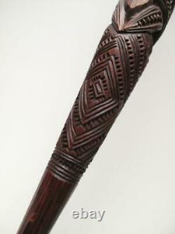 VINTAGE MAORI WEAVING PEG GOD STICK CARVED WOOD NEW ZEALAND TRIBAL turuturu TIKI