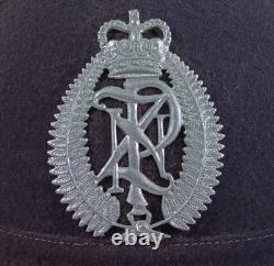 VINTAGE NEW ZEALAND POLICE HAT HELMET KINGS CROWN BADGE 1960 Black Bobbie