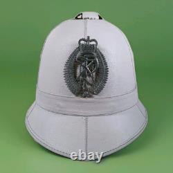VINTAGE NEW ZEALAND POLICE HAT HELMET KINGS CROWN BADGE 1960 White Bobbie RARE
