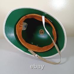 VINTAGE NEW ZEALAND POLICE HAT HELMET KINGS CROWN BADGE 1960 White Bobbie RARE