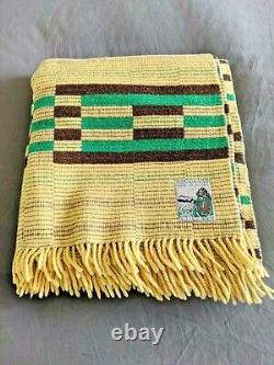 VTG Manatunga New Zealand Wool Geometric Aztec Western MCM Blanket 69 x 57