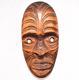 VTG Maori Rotorua New Zealand Moana Wood Carving Polynesian Shell Tiki Mask 11