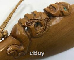 Vintage 15.5 MAORI New Zealand CARVED PADDLE War CLUB CEREMONIAL OCEANIC Tribal