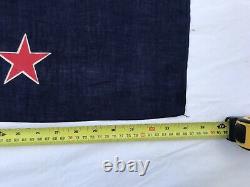 Vintage 1953 New Zealand Ensign Flag & Pole QEII Coronation Cotton Flag 34 86cm
