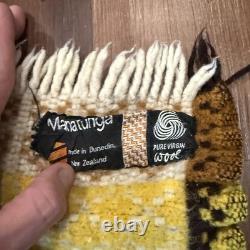 Vintage 60s/70s RARE Manatunga Travel Rug New Zealand Fringes Throw Blanket OSFA