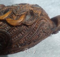 Vintage Allan Davey Maori Resin Carved Feather Box New Zealand 14