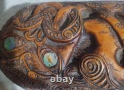 Vintage Allan Davey Maori Resin Carved Feather Box New Zealand 14