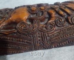 Vintage Allan Davey Maori Resin Carved Feather Box New Zealand 14