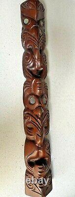 Vintage Antique New Zealand Wooden Tiki Totem