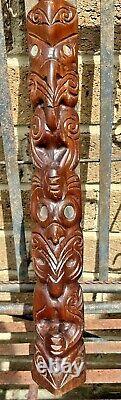 Vintage Antique New Zealand Wooden Tiki Totem