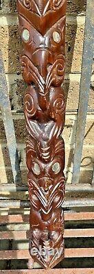 Vintage Antique New Zealand Wooden Tiki Totem