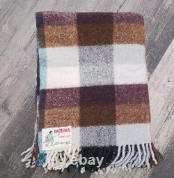 Vintage Haeremai Pure New Zealand Wool Travel Rug Plaid 61 X 51 Rare