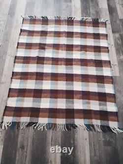 Vintage Haeremai Pure New Zealand Wool Travel Rug Plaid 61 X 51 Rare