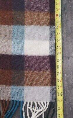 Vintage Haeremai Pure New Zealand Wool Travel Rug Plaid 61 X 51 Rare