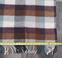 Vintage Haeremai Pure New Zealand Wool Travel Rug Plaid 61 X 51 Rare