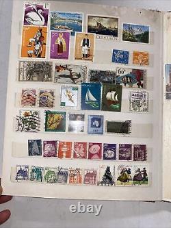 Vintage International Stamp Collection And Binder About 550 All Different