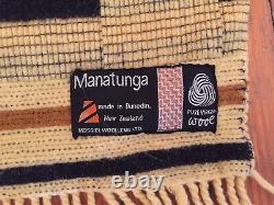 Vintage MINT MOSGIEL Woolens MANATUNGA Rug / Blanket Maori New Zealand