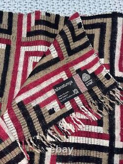 Vintage Manatunga New Zealand Wool Geometric Aztec Western Blanket MCM 74x60