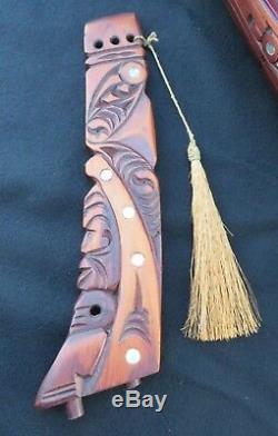 Vintage Maori Carved Wooden Waka War Canoe New Zealand Pacific Island Polynesian