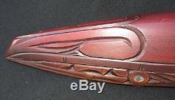 Vintage Maori Carved Wooden Waka War Canoe New Zealand Pacific Island Polynesian
