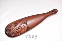 Vintage Maori Dance Paddle War Club Hand Carved Wooden New Zealand Tribal Art