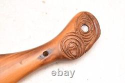Vintage Maori Dance Paddle War Club Hand Carved Wooden New Zealand Tribal Art=