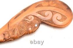 Vintage Maori Dance Paddle War Club Hand Carved Wooden New Zealand Tribal Art=