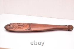 Vintage Maori Dance Paddle War Club Hand Carved Wooden New Zealand Tribal Art