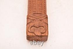 Vintage Maori Dance Paddle War Club Hand Carved Wooden New Zealand Tribal Art