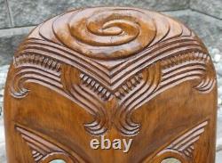Vintage Maori Face Mask Carving Tribal Wall Art New Zealand Large 15X8