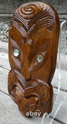 Vintage Maori Face Mask Carving Tribal Wall Art New Zealand Large 15X8