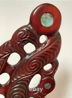 Vintage Maori Tiki Handcarved Wooden Maripi Patu War Club By Mulcahy New Zealand