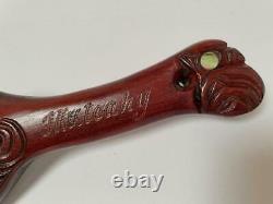 Vintage Maori Tiki Handcarved Wooden Maripi Patu War Club By Mulcahy New Zealand