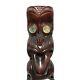 Vintage Maori Tiki Wood Carving Mesmerizing Paua Shell Eyes & A Lotta Tongue Ex