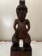 Vintage Maori Tribal Warrior Statue, New Zealand Ta Moka Face Hand Carved