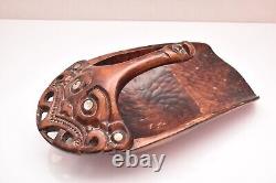 Vintage Maori Wood Carved New Zealand Canoe Bailer Water Scoop Tribal
