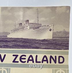 Vintage Matson Steamship Lines Fold Out Brochure 1932 Hawaii New Zealand