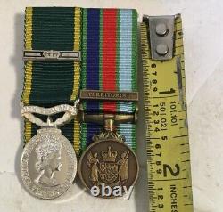 Vintage New Zealand Efficient Service Medal and Defence Service Medal w Ribbons