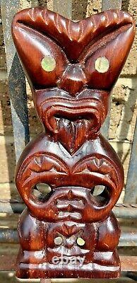 Vintage New Zealand Hand Carved Maori Tiki Rotorua